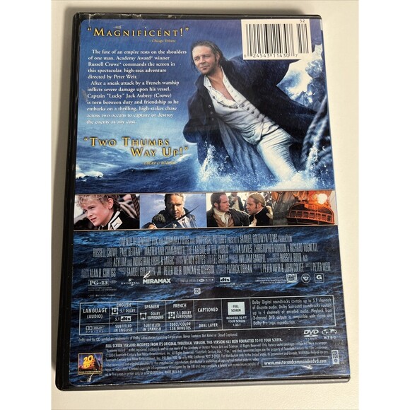 Master and Commander: The Far Side of the World (DVD, 2004, Pan  Scan) - Picture 2 of 2